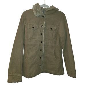 Vintage Y2K New York Classics Corduroy Trucker Jacket Faux Fur Collar Penny Lane